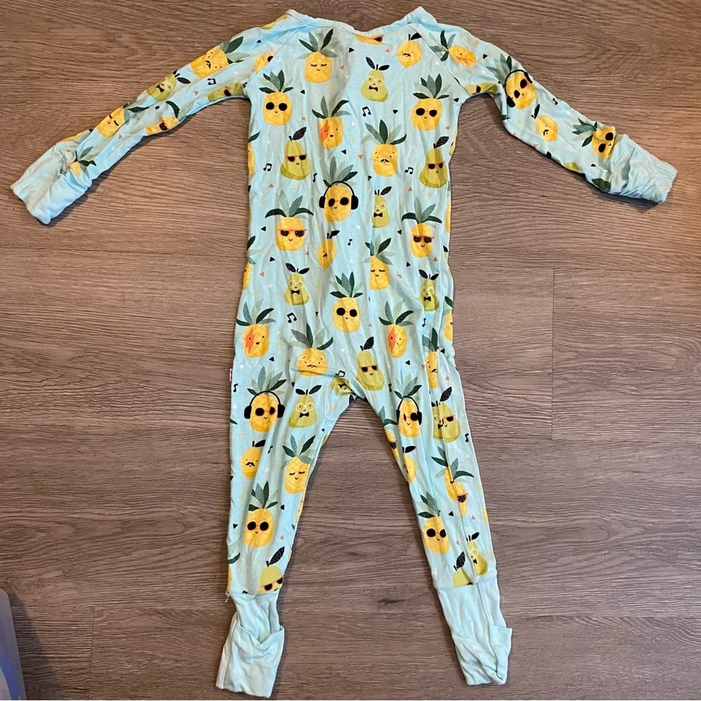 Little Sleepies 12-18 months Pineapple Jams Zippy Bamboo Pajama‎ Mint Comfort